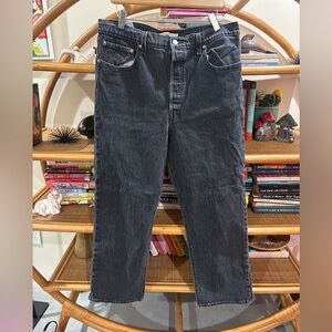 Levi's Dark Gray Ribcage Straight Leg Women's Jeans